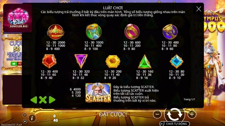 Cách chơi Gates of Olympus 1000 SumClub chi tiết cho tân binh