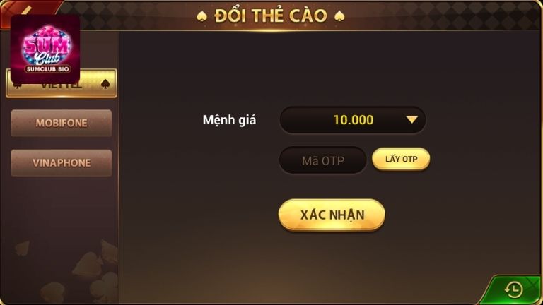 Hướng dẫn rút tiền SumClub qua đổi thẻ điện thoại